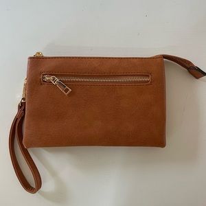 Brown Leather Wristlet